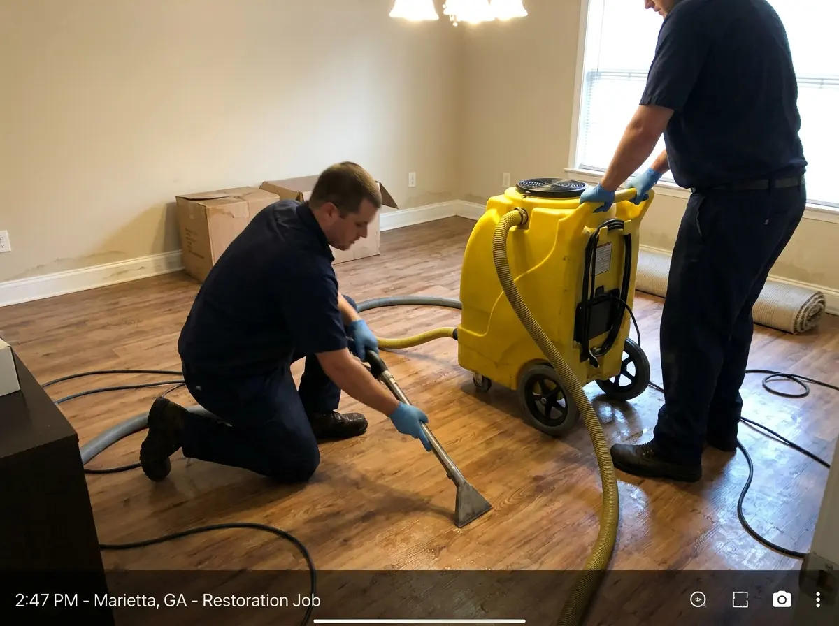 Marietta Restoration Experts crew on a water damage job in Cobb County